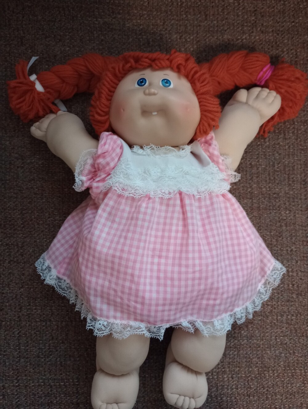 Vintage 1982 Coleco Cabbage Patch Girl Doll With Red Hair & Blue Eyes